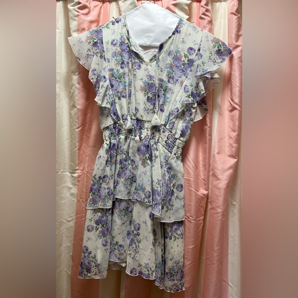 EUC Girls fbz, Chic Floral Layered Dress